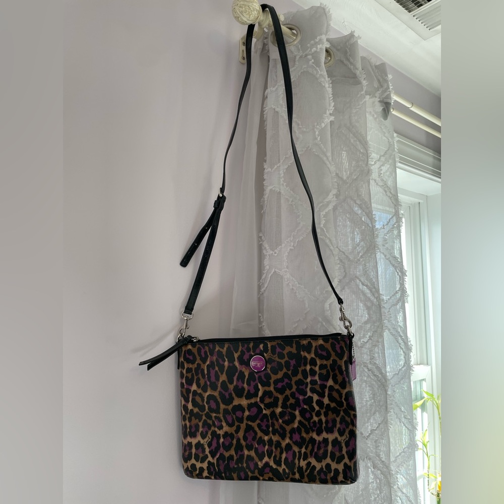 Coach cheetah print crossbody bag
